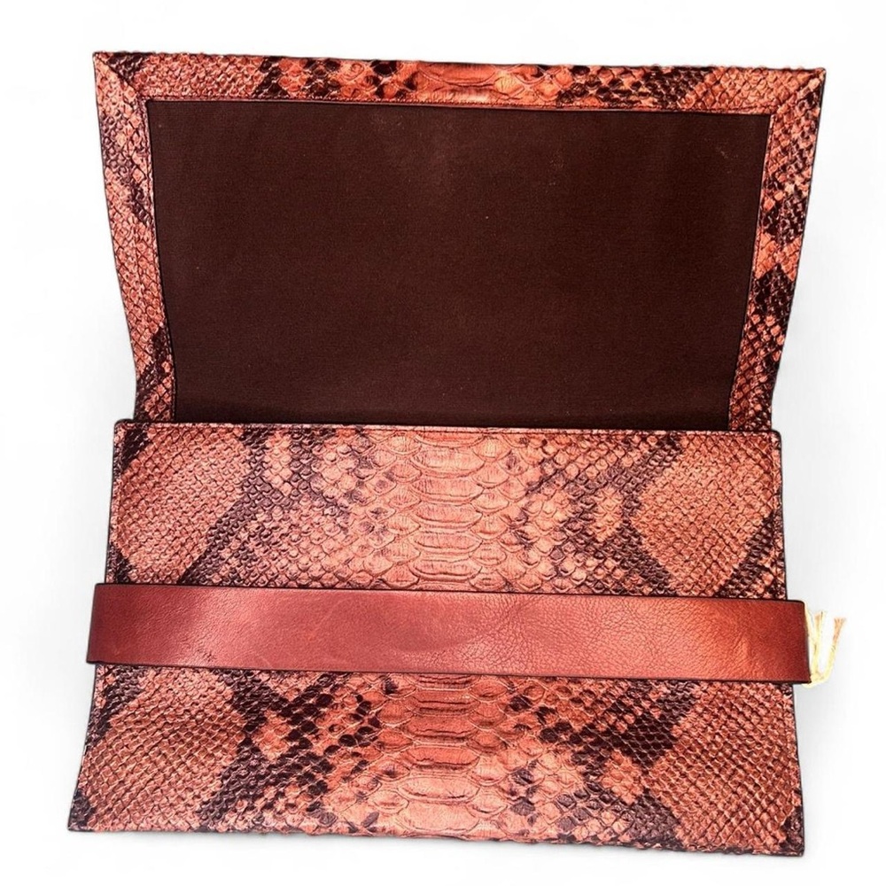 Coach Large Python Print Envelope Clutch Wrap/ Re… - image 3